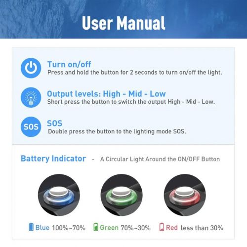 Divepro D11F torch 1000 lumens with battery and charger ()